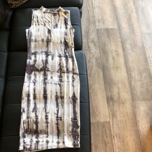 Belle Sky Mock/V-neck Tie Dye Midi XS White & Grey